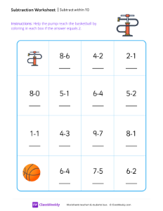 worksheet-Subtract-within-10---Pump