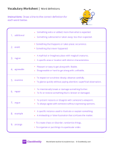 worksheet-Word-Definitions---Curious-Bee