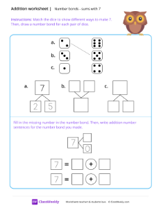 worksheet-Number-bonds-(sums-with-7)---Squirrel