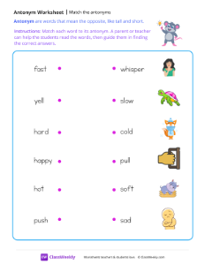 worksheet-Match-the-antonyms---Mouse