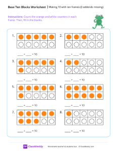 worksheet-Making-10-with-ten-frames-(2-addends-missing)---Fog