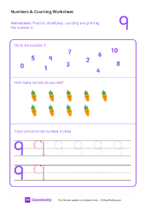 worksheet-Counting-and-Tracing-Numbers:-9