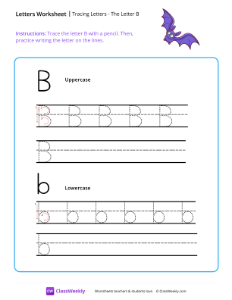 worksheet-Tracing-Letters---The-Letter-B