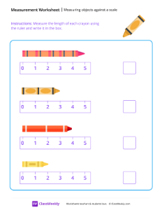 worksheet-Measuring-objects-against-a-scale-(length)---Crayon