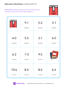 worksheet-Subtract-within-10---Book