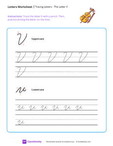 worksheet-Cursive-V