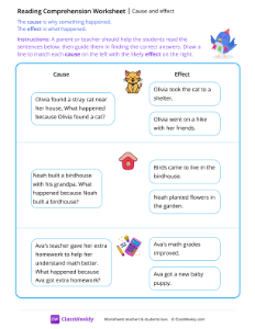 Cause and Effect - Bird-worksheet