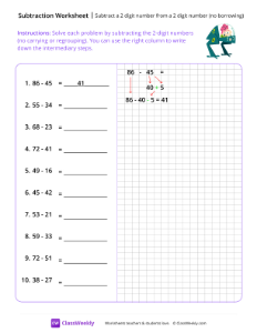 worksheet-Subtract-a-2-digit-number-from-a-2-digit-number-(no-borrowing)---Machine