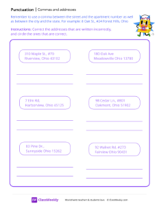 worksheet-Commas-and-Addresses---Shopping-Bag