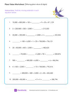 worksheet-Missing-place-values-(6-digits)---Bird