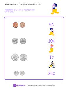 worksheet-Identifying-Coins-and-Their-Value-(U.S.)---Coin-Pile