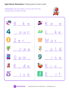 worksheet-Missing-letters-(4-letter-words)---Riding-Pup