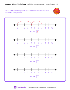 worksheet-Addition-sentences-and-number-lines-(1-10)---Jupiter
