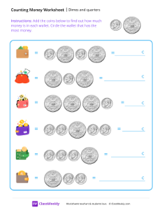 worksheet-Counting-Money---Dimes-and-Quarters