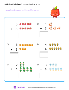 worksheet-Count-and-add-(up-to-10)---Apple