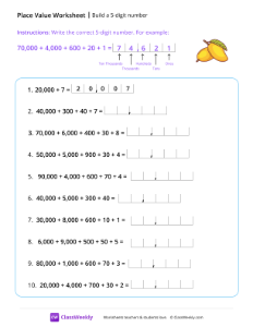 worksheet-Build-a-5-digit-number---Mango