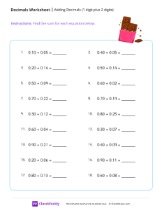 worksheet-Adding-Decimals-(1-digit-plus-2-digits)---Chocolate