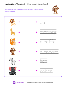 worksheet-Animal-words-(match-and-trace)---Monkey