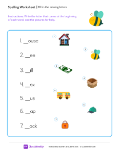 worksheet-Fill-in-the-missing-letters---Bee