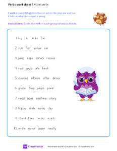 worksheet-Action-Verbs---Owl