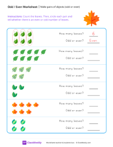 worksheet-Make-Pairs-of-Objects-(odd-or-even)---Leaves