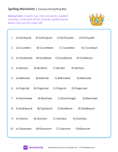 worksheet-Compound-spelling-bee---Crown