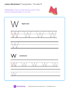 Tracing Letters - The Letter W-worksheet