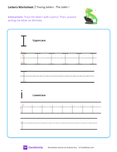 Tracing Letters - The Letter I-worksheet