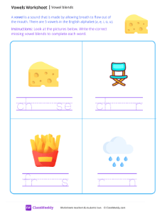 Vowel Blends - Cheese-worksheet