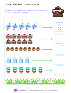 Cross out and count - Cake-worksheet