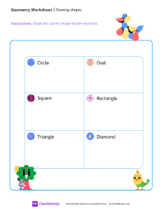 Drawing Shapes - Dog-worksheet