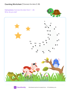 Connect the dots (1-20) - Turtle-worksheet