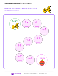 worksheet-Subtract-within-10---Grade-A