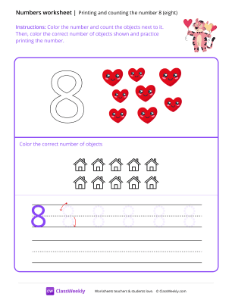 Count and Print (8) - Loving Tiger-worksheet