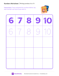 worksheet-Writing-numbers-6-to-10---Books