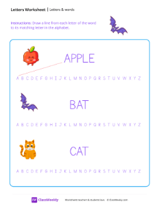 Letters & Words - Bat-worksheet