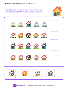 worksheet-Patterns-of-objects---House