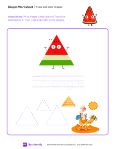 Trace and color shapes - Triangle-worksheet