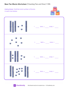 Counting Tens and Ones (1-100) - Blocks-worksheet