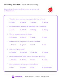 worksheet-Words-and-Their-Meanings---Apple-Detective