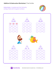 Fact families - Beach Ball-worksheet