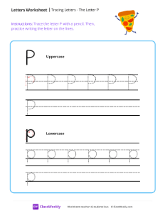 Tracing Letters - The Letter P-worksheet