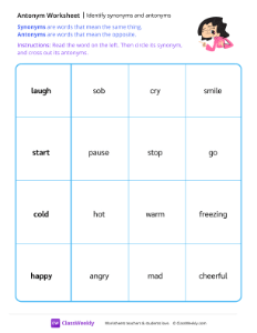 worksheet-Identify-synonyms-and-antonyms---Merry