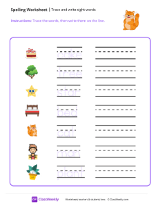 worksheet-Trace-and-Write-Sight-Words---Cat