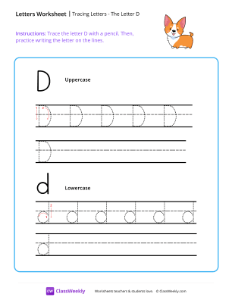 Tracing Letters - The Letter D-worksheet