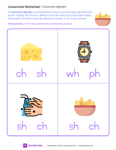 Consonant Digraphs - Chips-worksheet