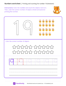 Count and Print (19) - Zen Cat-worksheet