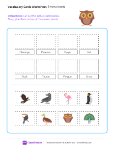 Animal words - Owl-worksheet