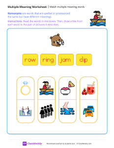 worksheet-Match-multiple-meaning-words---Row