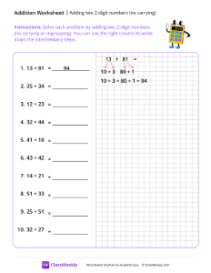 worksheet-Adding-two-2-digit-Numbers-(no-carrying)---Peaceful-Calculator